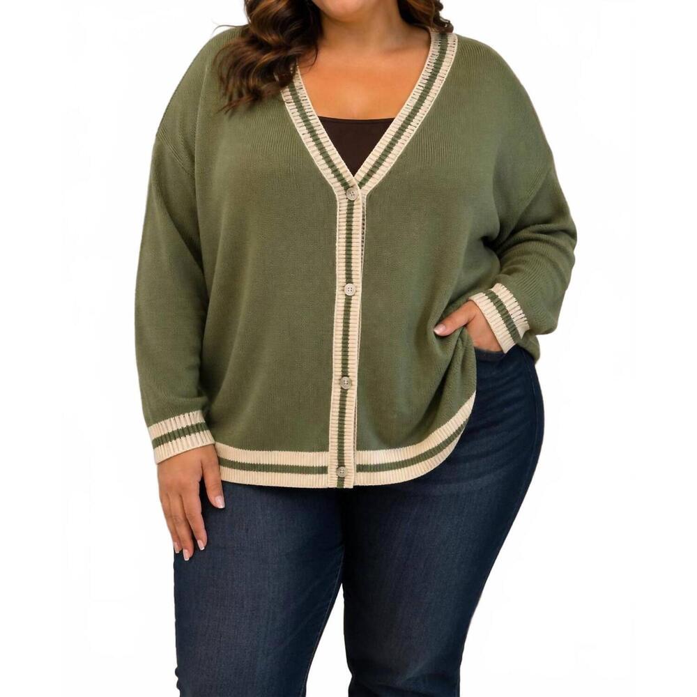 NEW HAPTICS fire side cardigan sweater in olive